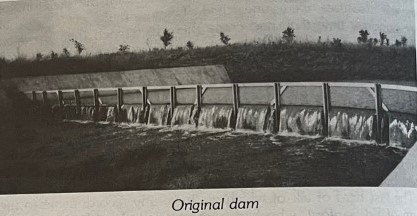 Mill Creek park original dam black and white photo