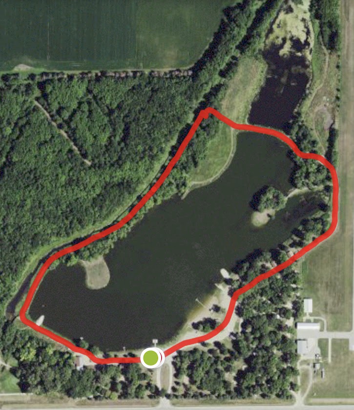 Red Trail at Mill Creek Park. Ariel view of the landscape.