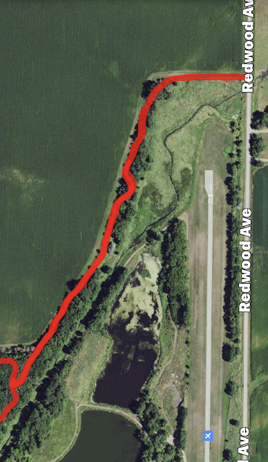 Yellow Trail at Mill Creek Park showing ariel view of landscape